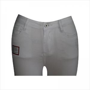 høj talje hvidt flået knæ og hæm skinny jean WS1001