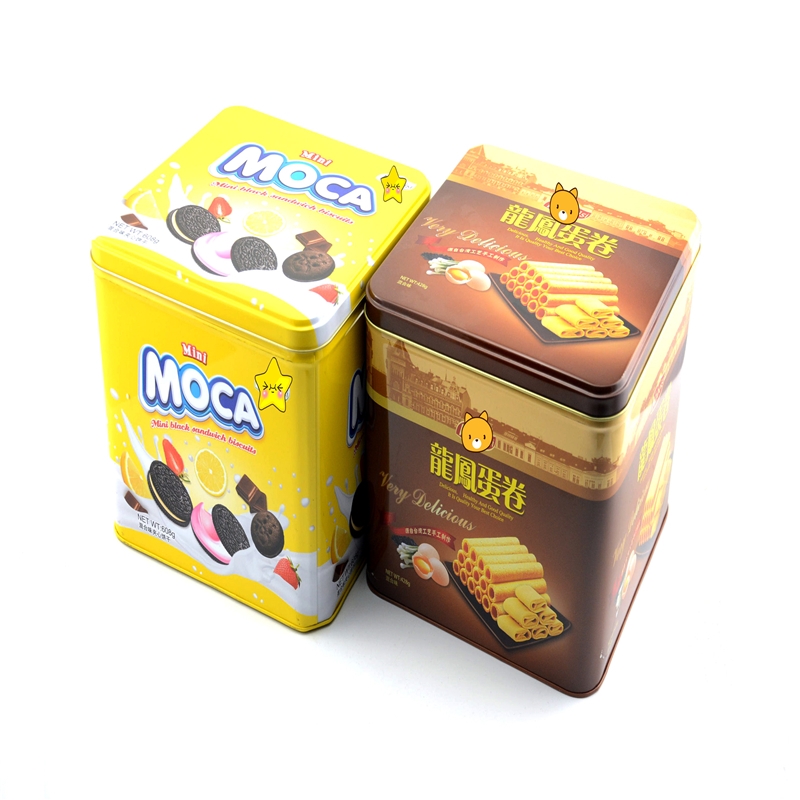 Tilpasset firkantet kageblikk, kiks emballage tin boks