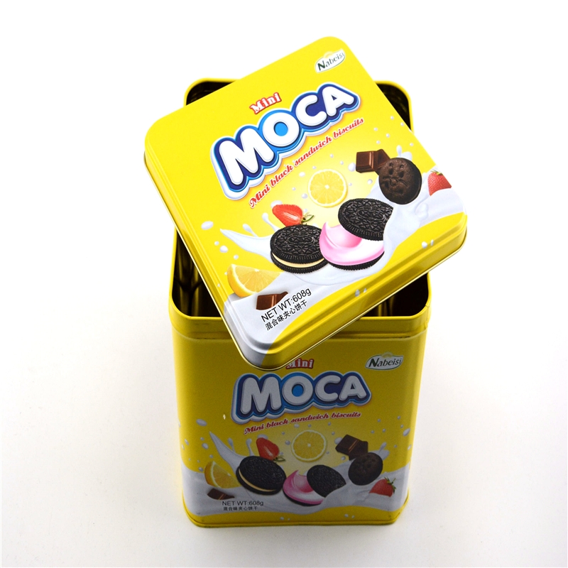 Tilpasset firkantet kageblikk, kiks emballage tin boks