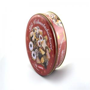 Brugerdefineret trykt rundkage kiks tin boks med præget logo