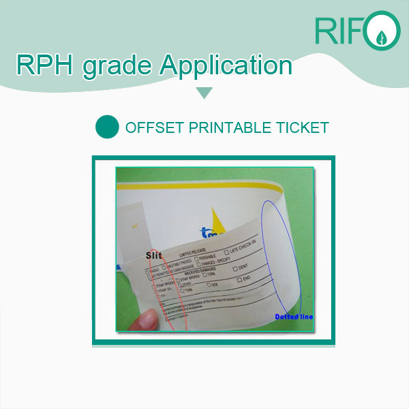 Rph-100 hvidt BOPP-syntetisk papir til offsetudskrivbare magasinmaterialer