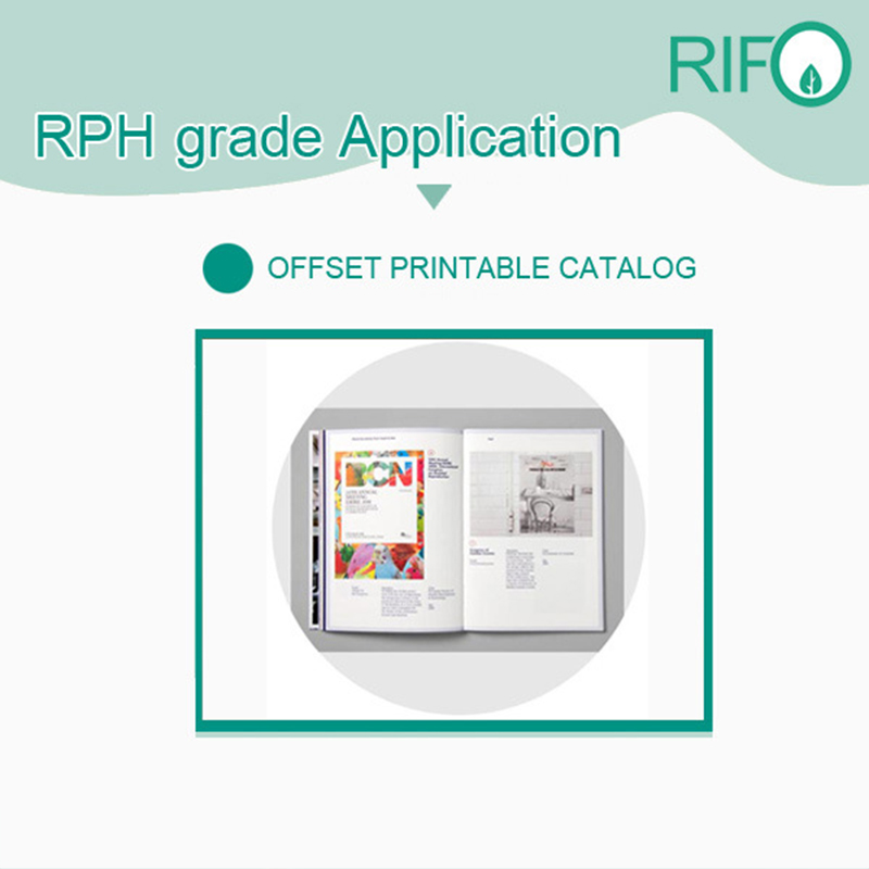 Rph-100 hvidt BOPP-syntetisk papir til offsetudskrivbare magasinmaterialer