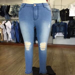 blå forstyrrede skinny jeans WS101127