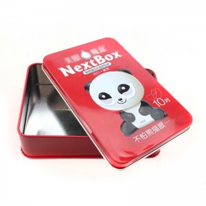 Brugerdefineret trykt rektangulær emballeringsboks til øjeplaster, kosmetisk tinboks