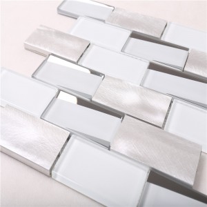 HMB12 New Arrival Super White Glass Metal 12x12 premium mosaikfliser til køkken