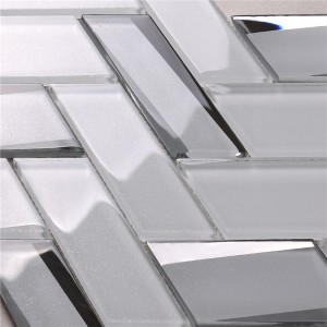 HMB37 Fabriks levering Crystal Porcelain Glass Strip Mosaic Fliser