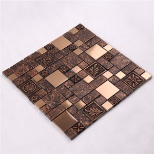 HYJ15 300 * 300 Engros Metal Mix Glas og harpiks Mosaik vægfliser