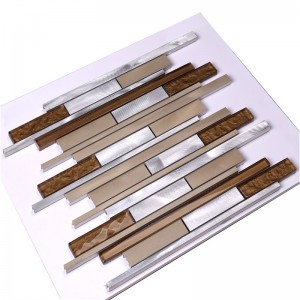 HLC40 3D Golden Select Glas og aluminium Mosaik Indvendige stuer Dekorative væg- og gulvfliser Design