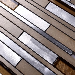 HLC40 3D Golden Select Glas og aluminium Mosaik Indvendige stuer Dekorative væg- og gulvfliser Design