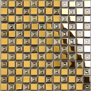 HDT10 Midle East Style Golden Metal ser elektropletteret glas firkantet mosaikfliser
