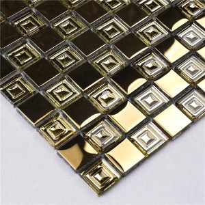 HDT10 Midle East Style Golden Metal ser elektropletteret glas firkantet mosaikfliser