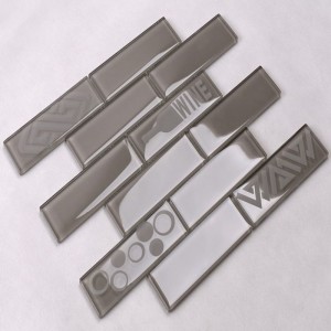 Enkel stil, hvidkantet, badeværelse med mosaikfliser i metro