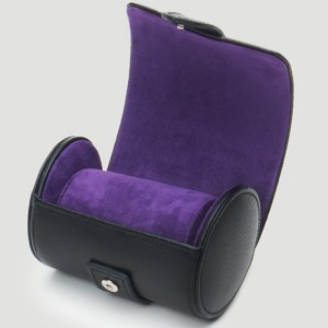 Single Watch Roll Travel Case - Sort sten