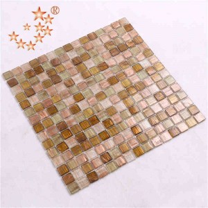 Luksus Rose Gold Iriserende Unikt glas Mosaik Køkken Backsplash Fliser