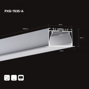 0,5m 1m 2m 3m forsænket LED-aluminiumsprofil til LED-strimmellyspåføring