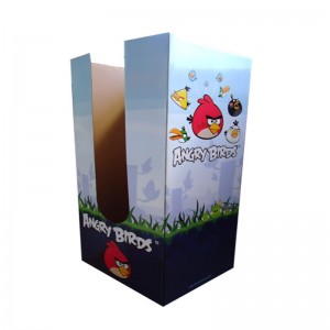 Brugerdefineret pap display display, bølgepap display display rack, gulv display hylde