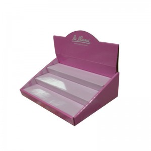 Brugerdefineret papirkosmetik Display POS POP Bølgepapp bordplade til kosmetik
