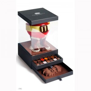 stiv gaveemballage æske med klart synligt pvc vindueslåg