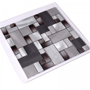 Mosaikfliser i lamineret glasfarve i aluminium