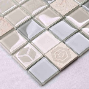 Nyt designmønster Crystal Glass Mix Marmor Mosaikfliser guld mosaikfliser guld flise sort guld flise calacatta guld porcelæn fliser til køkken Backsplash