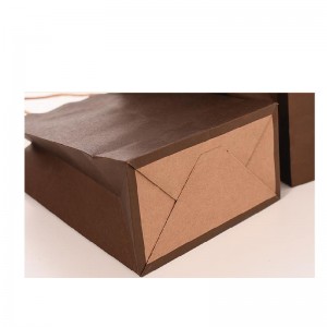 Brugerdefineret trykt hånd Shopping Brun Kraftpapirpose med håndtag