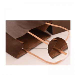 Brugerdefineret trykt hånd Shopping Brun Kraftpapirpose med håndtag