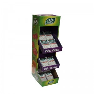 Brugerdefineret madbutik Dobbelt side Gondol Supermarked Hylde Rack Cookie Papp display display