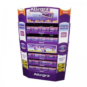 Brugerdefinerede kartonprodukter Display-stativ, bølgepapkartagegulv-rack, papir Display-stativhyldenhed