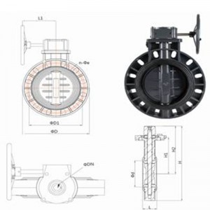 upvc sommerfuglventil med gear