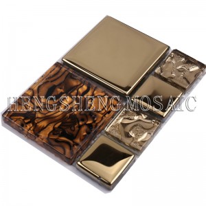 Nyt design Guldfolie flere vandtætte mønstre glas og stenmosaik