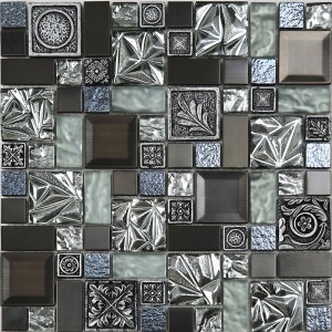 Harpiks blander guldfolie og brudt keramisk metalmosaik vægflise