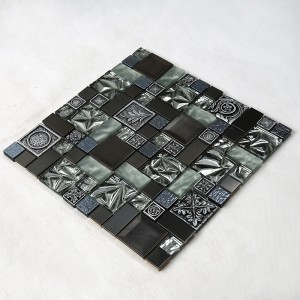 Harpiks blander guldfolie og brudt keramisk metalmosaik vægflise