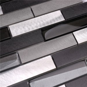 Metallisk sammenlåsende glas Alu Mosaik murstenblanding