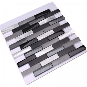 Metallisk sammenlåsende glas Alu Mosaik murstenblanding
