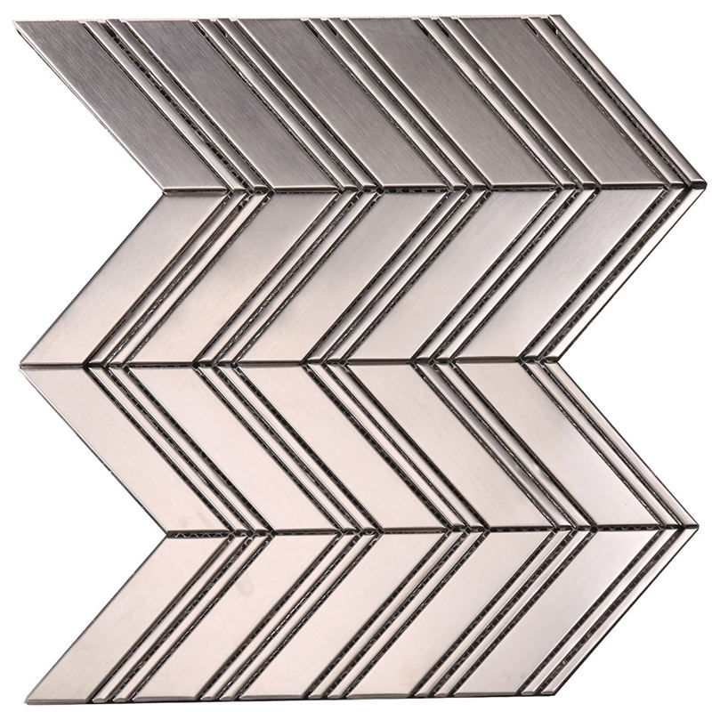 Arrowhead Metal Herringbone Mosaic Backsplash Fliser