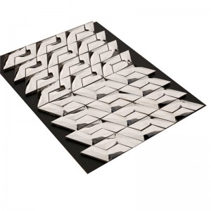 3D-effekt Silver Mirror Metal Mosaic Wall Fliser