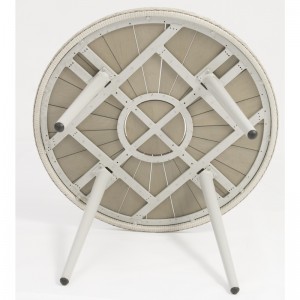 Rattan udendørs møbler af aluminium, rundbord med 4 stole