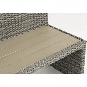 aluminium rotting firkantet bord park bænk udendørs møbler sæt med paraplyhul