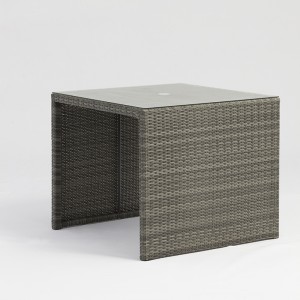 aluminium rotting firkantet bord park bænk udendørs møbler sæt med paraplyhul