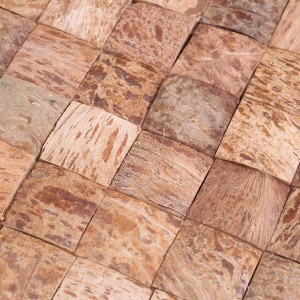 Kreativt design Naturlige kokosnøddeskaller Mosaikdekorationsvægfliser
