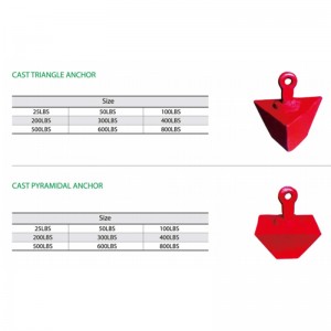 Støbt pyramideanker malet