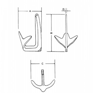 Galvaniseret Bruce anker til båd
