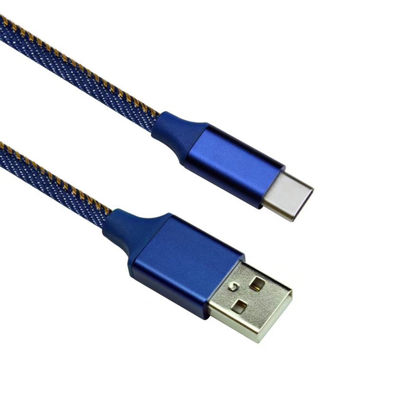 KPS-6403CB USB-kabel af aluminiumslegering denimstrik