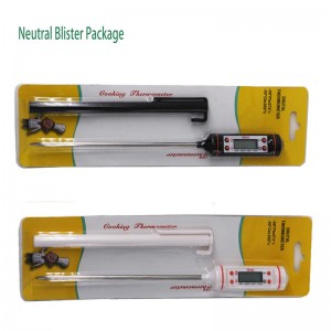 Familie Elektronisk rustfrit stål plade blå baggrundsbelysning BBQ termometer til madlavning