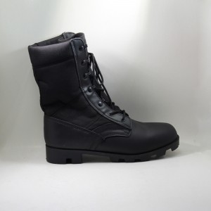 Sort læder gummi ydersål Military Army Combat Boots