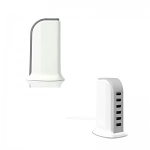 KPS-8405LC Six USB Ports vekselstrømsadapter (med aftageligt AC-kabel)