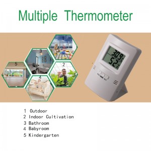 Ultratynde og enkelt LCD digitale termometer \u0026 hygrometer + -1C + -5% RH Hygrothermograph