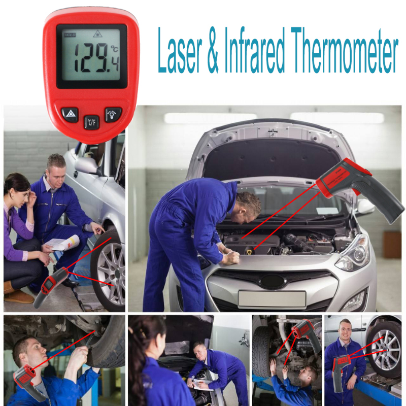 Fabriks direkte salg Infrarødt termometer Motor temperatur test og laser måling