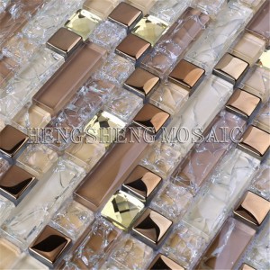 HY06 Engros vægklistermærker blande farver i krystalglass fliser mosaikbilleder