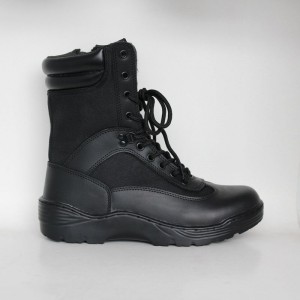 Høj ankel sort PU-belagt læder øvre hær Taktisk støvle